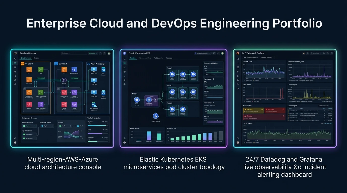 Cloud and DevOps engineering portfolio across migration, Kubernetes, delivery, and FinOps