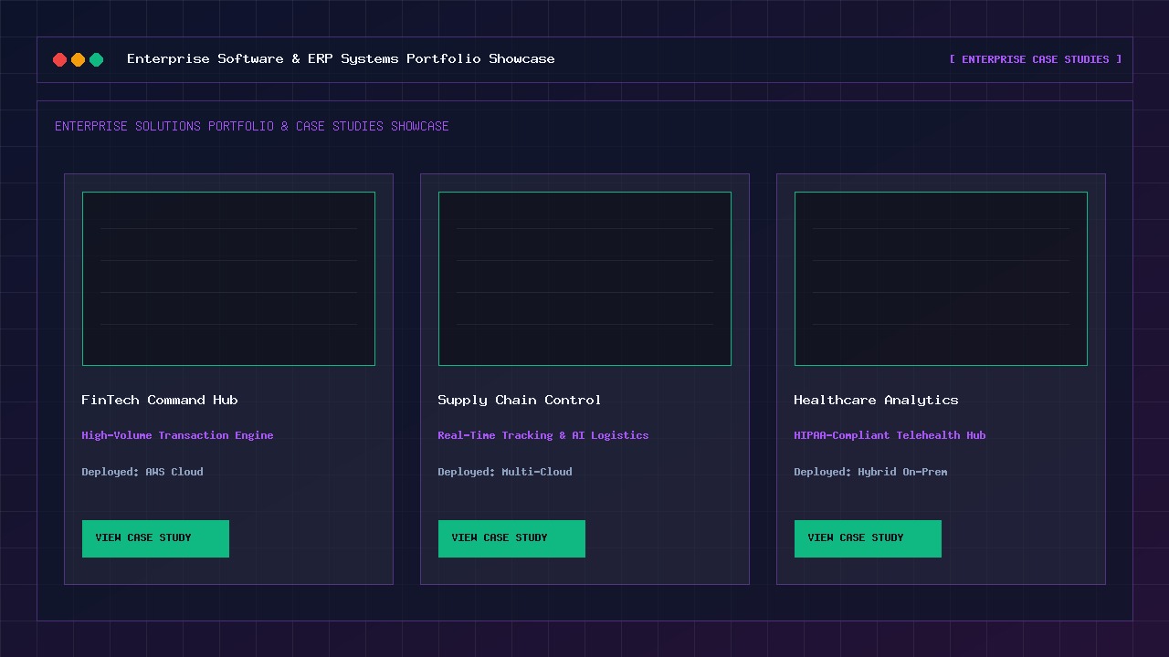 Enterprise application portfolio across finance, logistics, manufacturing, and customer operations